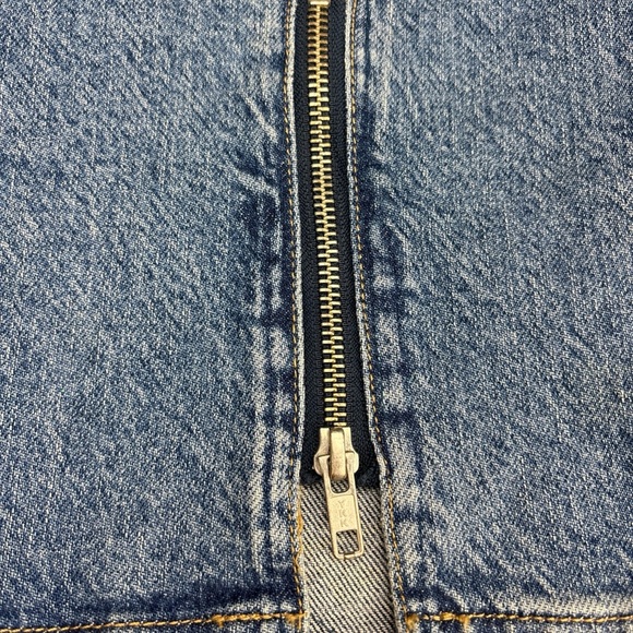 We The Free People Y2K Denim Jean Mini Skirt Zipper Faded Size 2 SM Light Wash - Picture 2 of 8